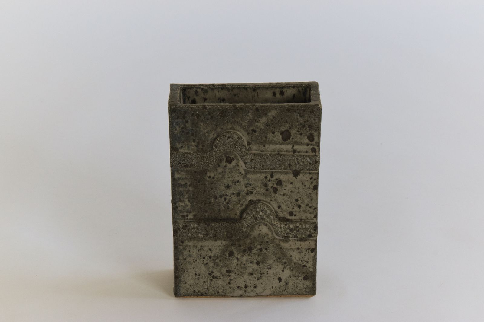 Vintage Studio Pottery Ceramic Slab Built Vase photo vinterior