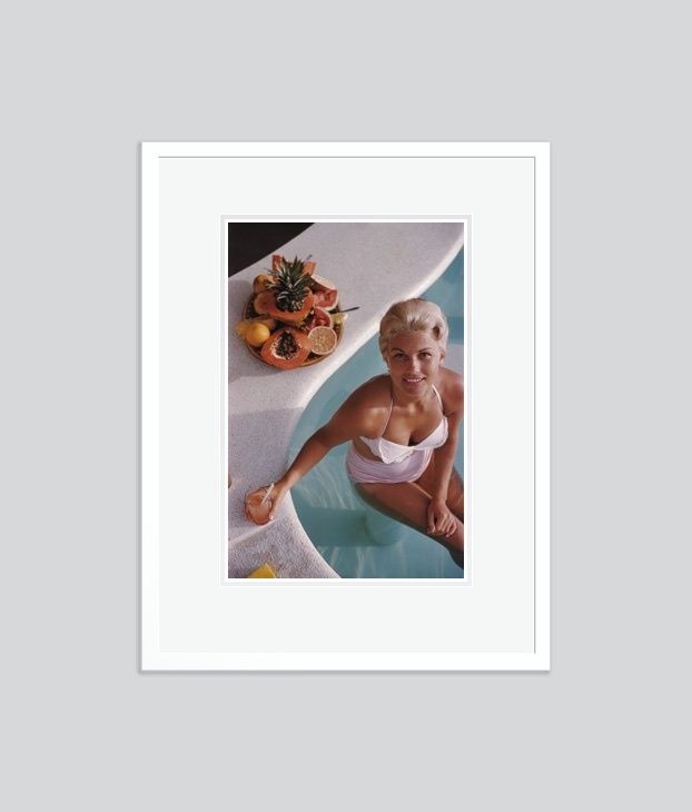 Slim Aarons 'Fruit Cocktail' Framed White photo furniture