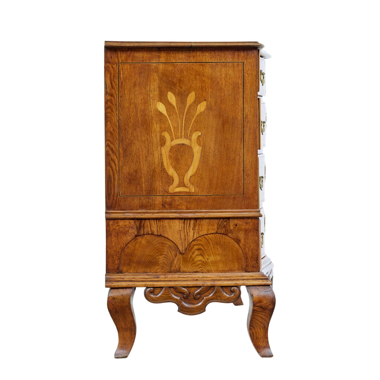 Early 19th Century Swedish Baroque Oak Inlaid Chest Of Drawers photo buy