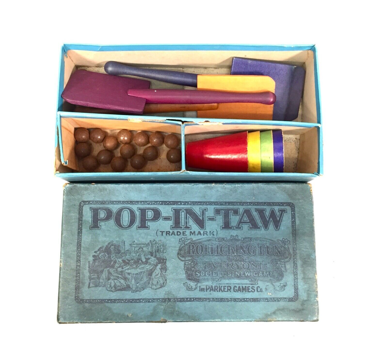 Vintage Edwardian Tabletop Parlour Game By Parker Bros   Pop In Taw C.1907 photo Home Decor