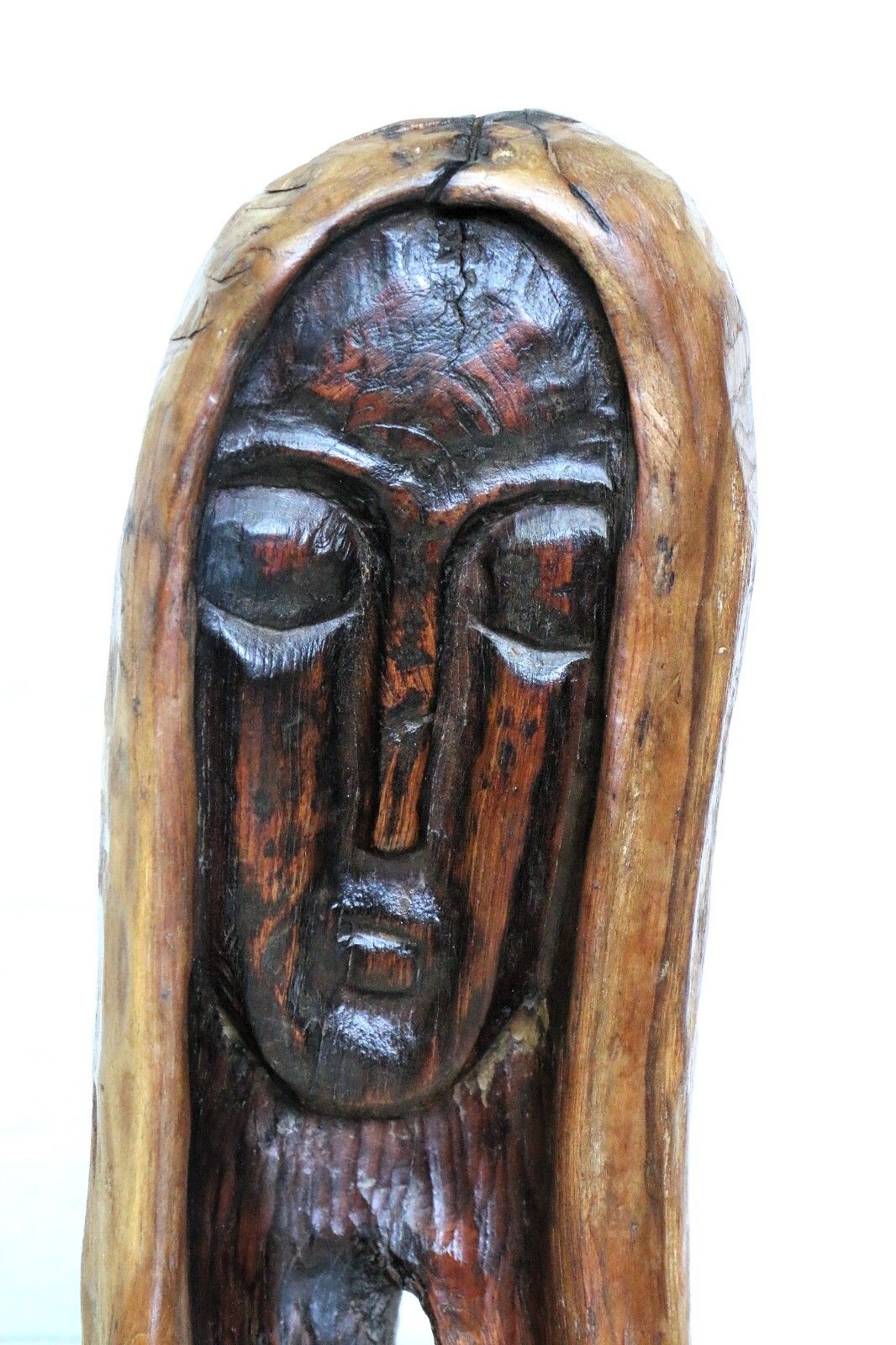 An Early 20th Century Gothic Carved Face Folk Art Unique Piece photo furniture
