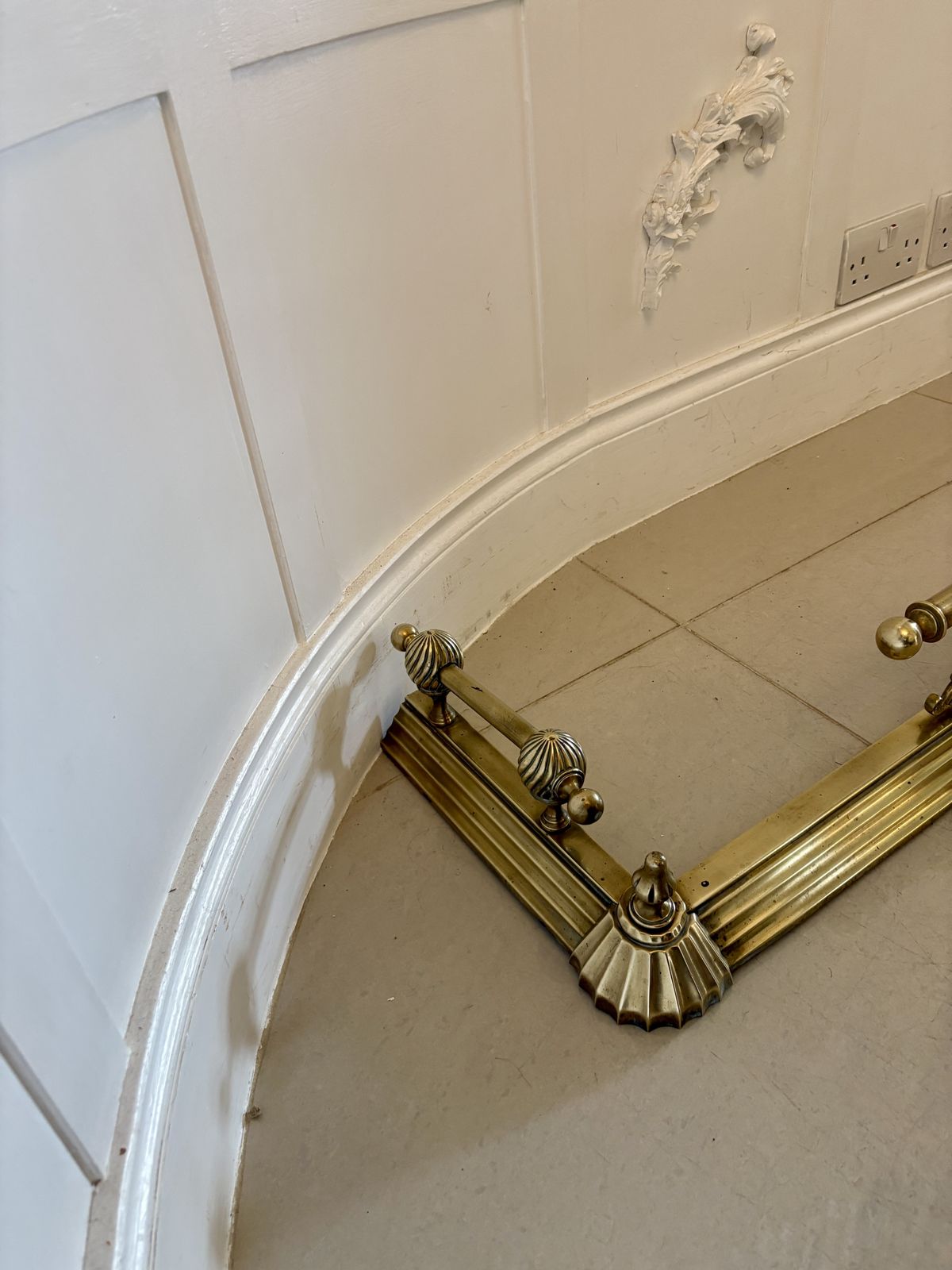 Antique 19th Century Brass Fender photo Home Fixtures