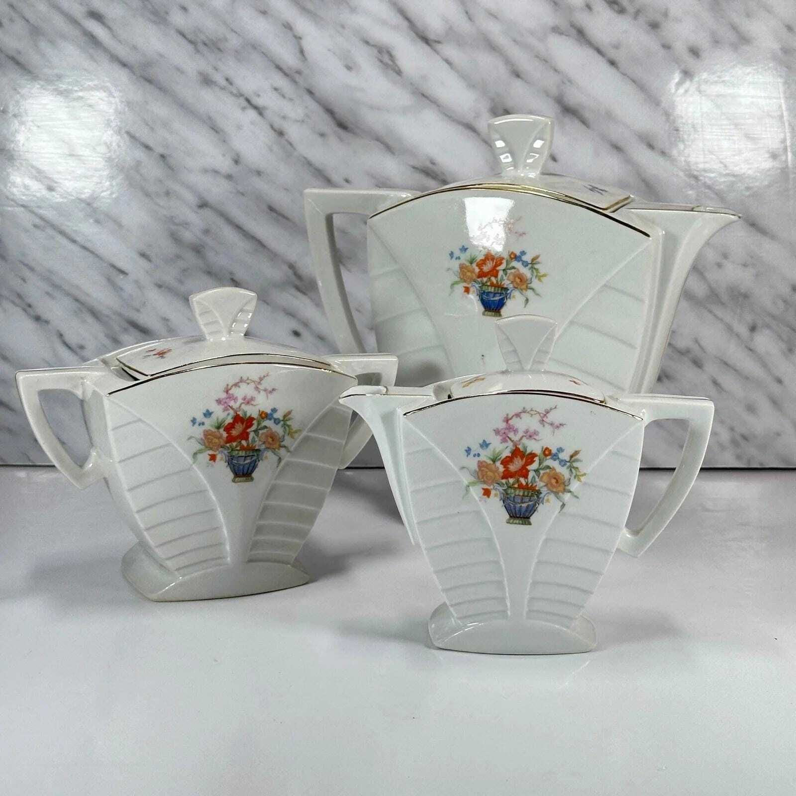 Mz Altrohlau Porcelain Art Deco Tea Set, Czechoslovakia