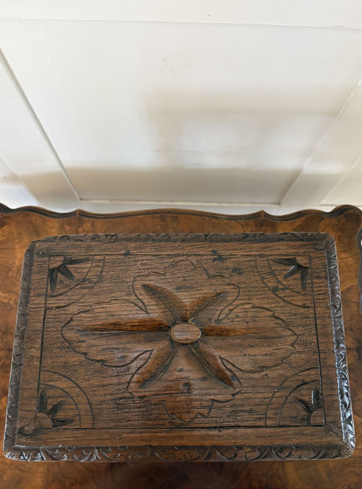 Unusual Antique 19th Century Miniature Quality Carved Oak Table photo furniture