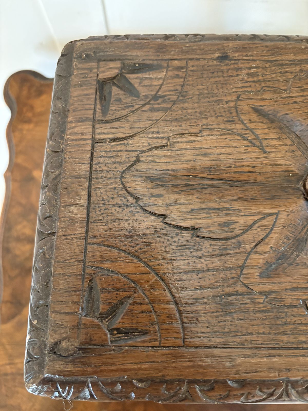 photo for sale Unusual Antique 19th Century Miniature Quality Carved Oak Table