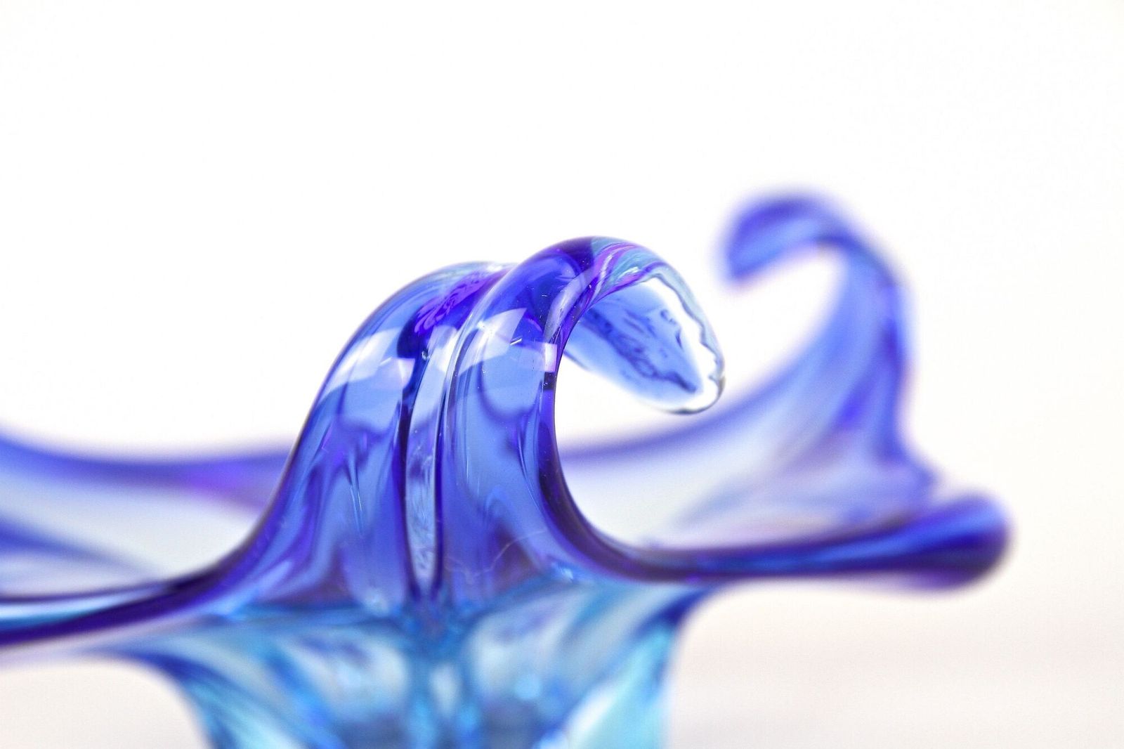 Mid Century Murano Sommerso Blue Glass Bowl, Italy Circa 1960 photo Home Decor