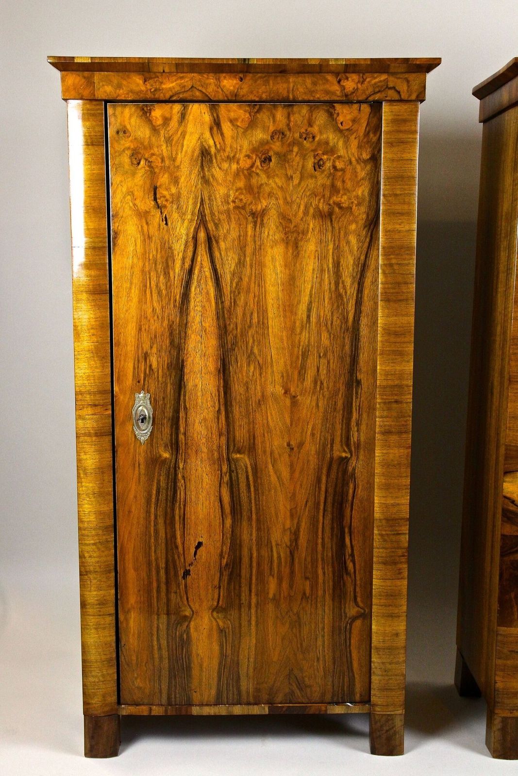 19th Century Biedermeier Nutwood Cabinets, Austria Circa 1830 photo for sale