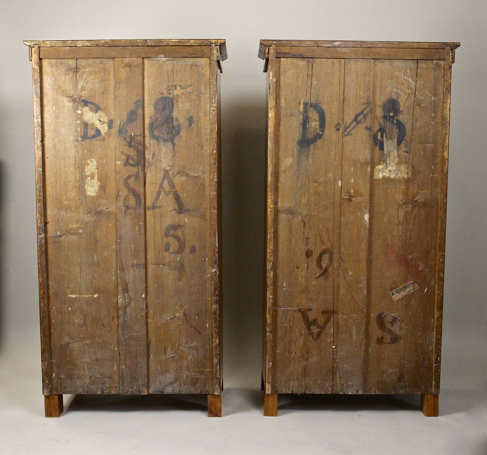 photo buy 19th Century Biedermeier Nutwood Cabinets, Austria Circa 1830