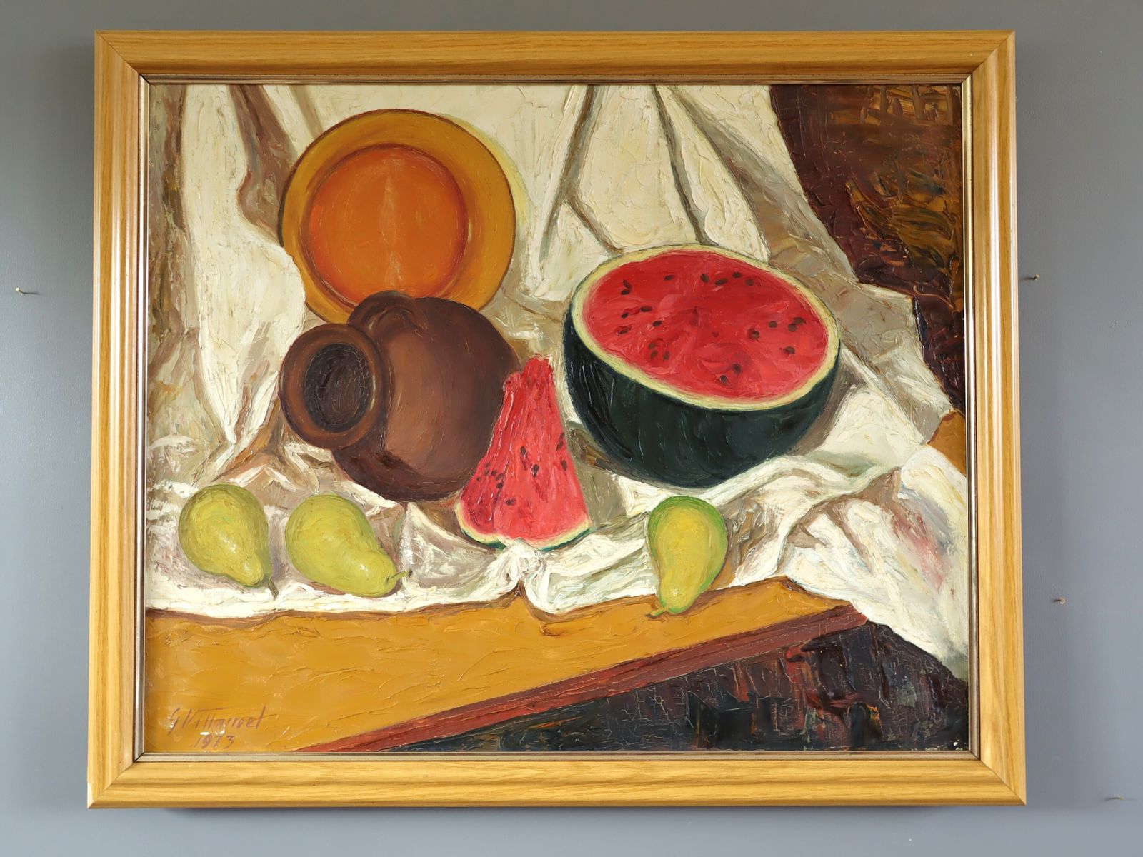 Watermelon & Pot  Oil Painting