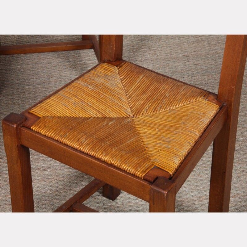 Suite Of 4 Wooden Chairs From The 1960s photo furniture