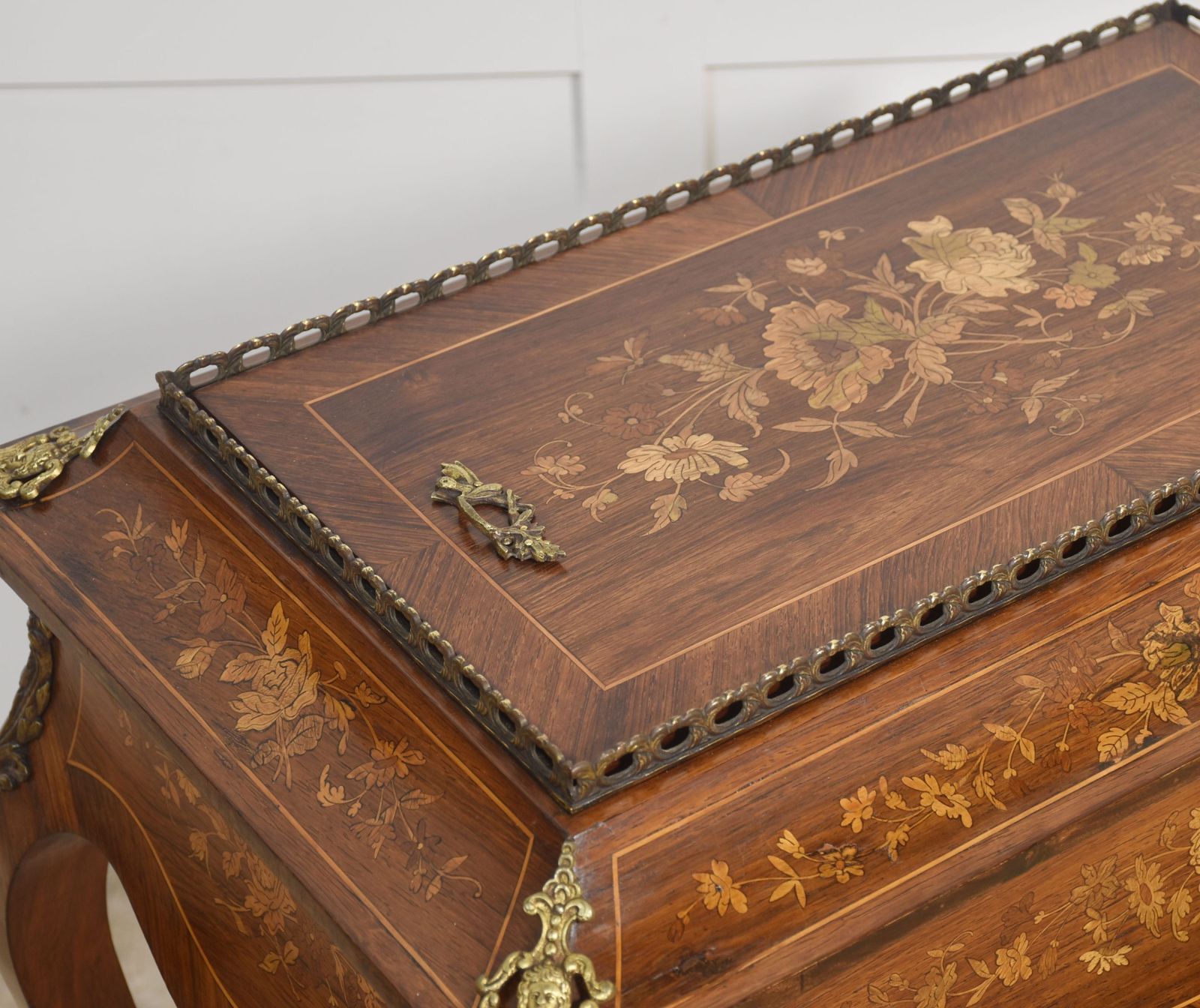 19th Century Mahogany Inlaid Jardinere Planter photo vintage