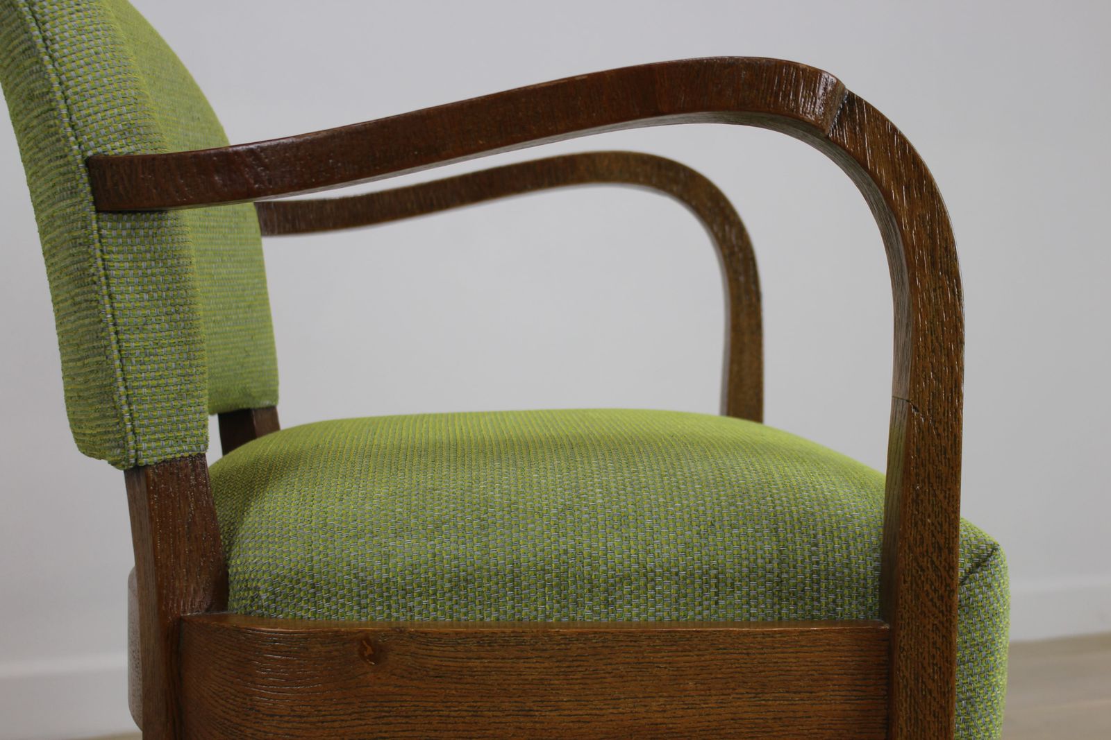 Stylish Pair French Oak Bridge Chairs C 1950 photo 575.0