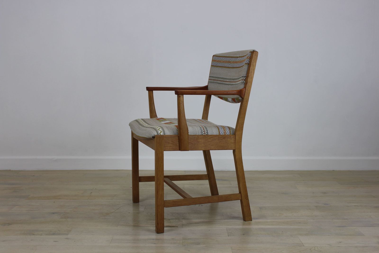 Soro Danish Teak And Oak Desk Chair In Kit Kemp Fabric photo 425.0