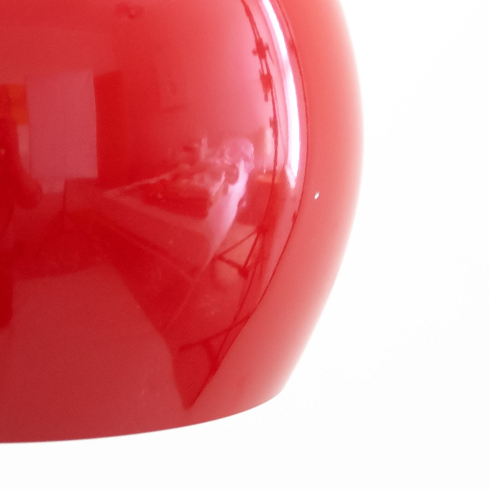 Danish Space Age Ball Pendant Light In Glossy Red, 1960s photo 105.0