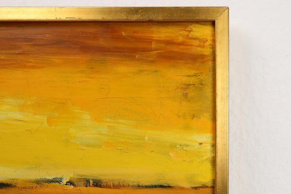 Piet Van Den Buys, Large Landscape, 1950s, Oil On Canvas photo vintage