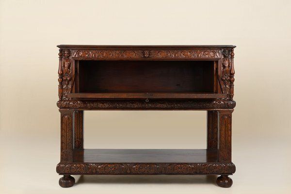 photo buy Italian Renaissance Cabinet In Walnut With Carvings, 16th Century