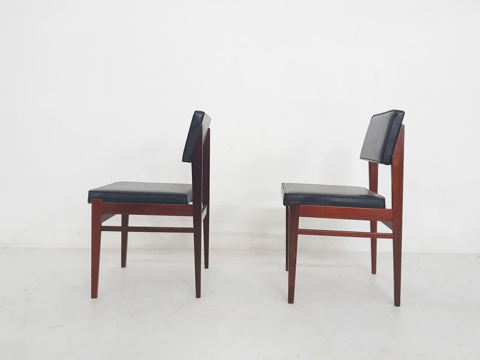 Set Of 2 Topform Dining Chairs In Black Faux Leather, The Netherlands 1950’s photo furniture