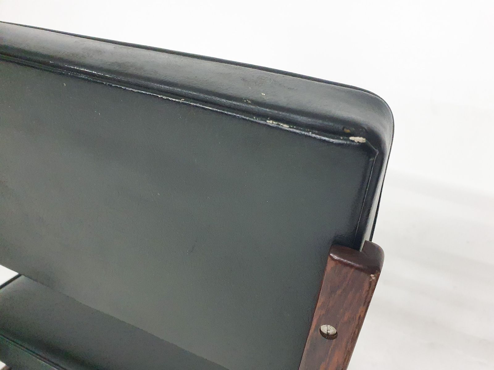 Furniture Set Of 2 Topform Dining Chairs In Black Faux Leather, The Netherlands 1950’s photo