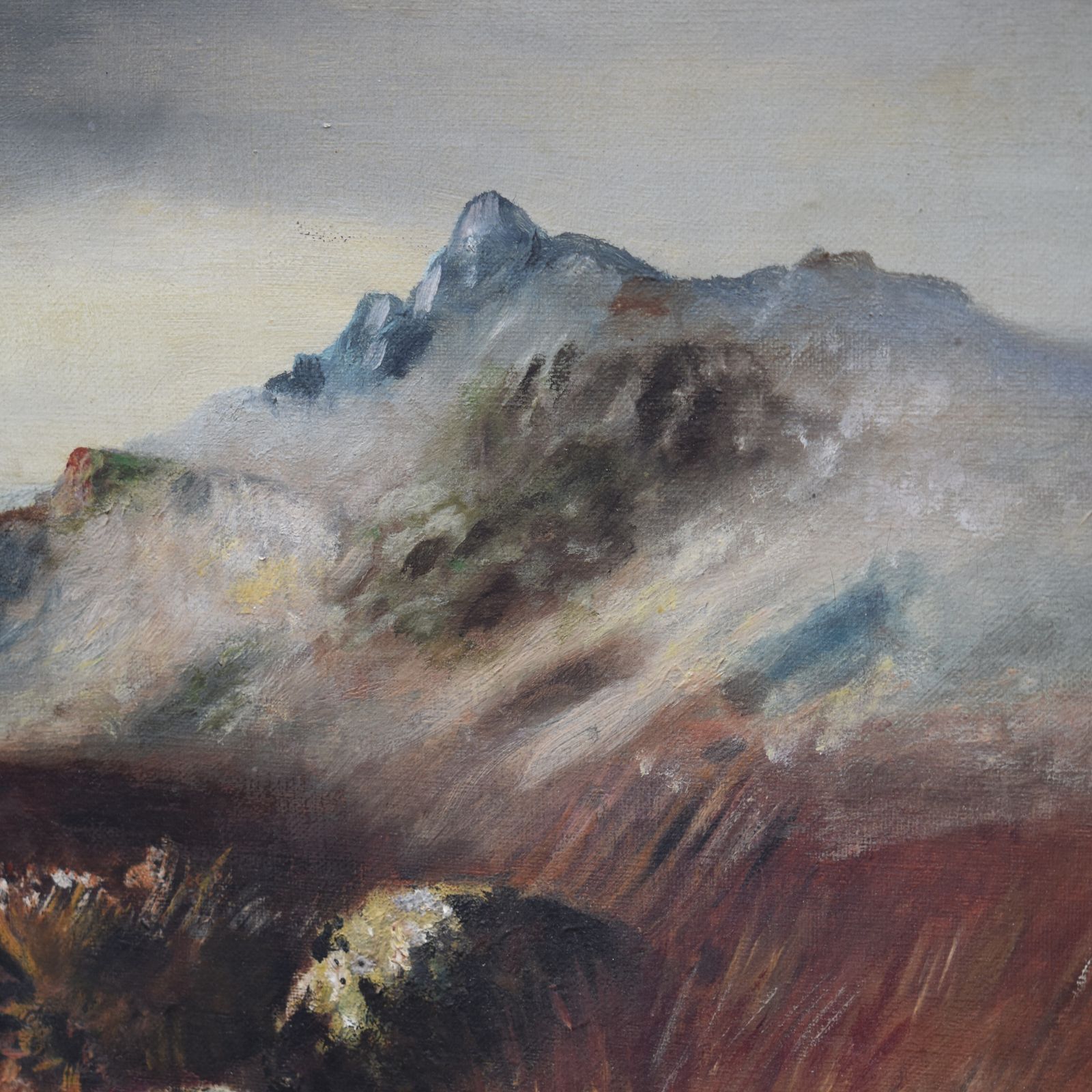 photo furniture Antique South Dartmoor Large Moody Moorland Landscape Oil On Canva Sofa Painting