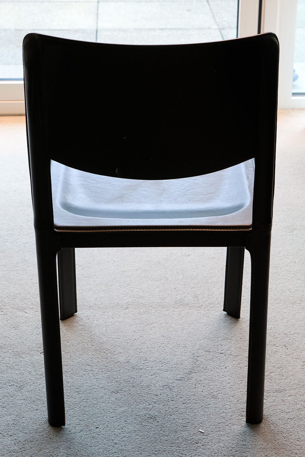 4 X Matteo Grassi “Sistina” Dining Chairs – In Black Saddle Leather photo Furniture