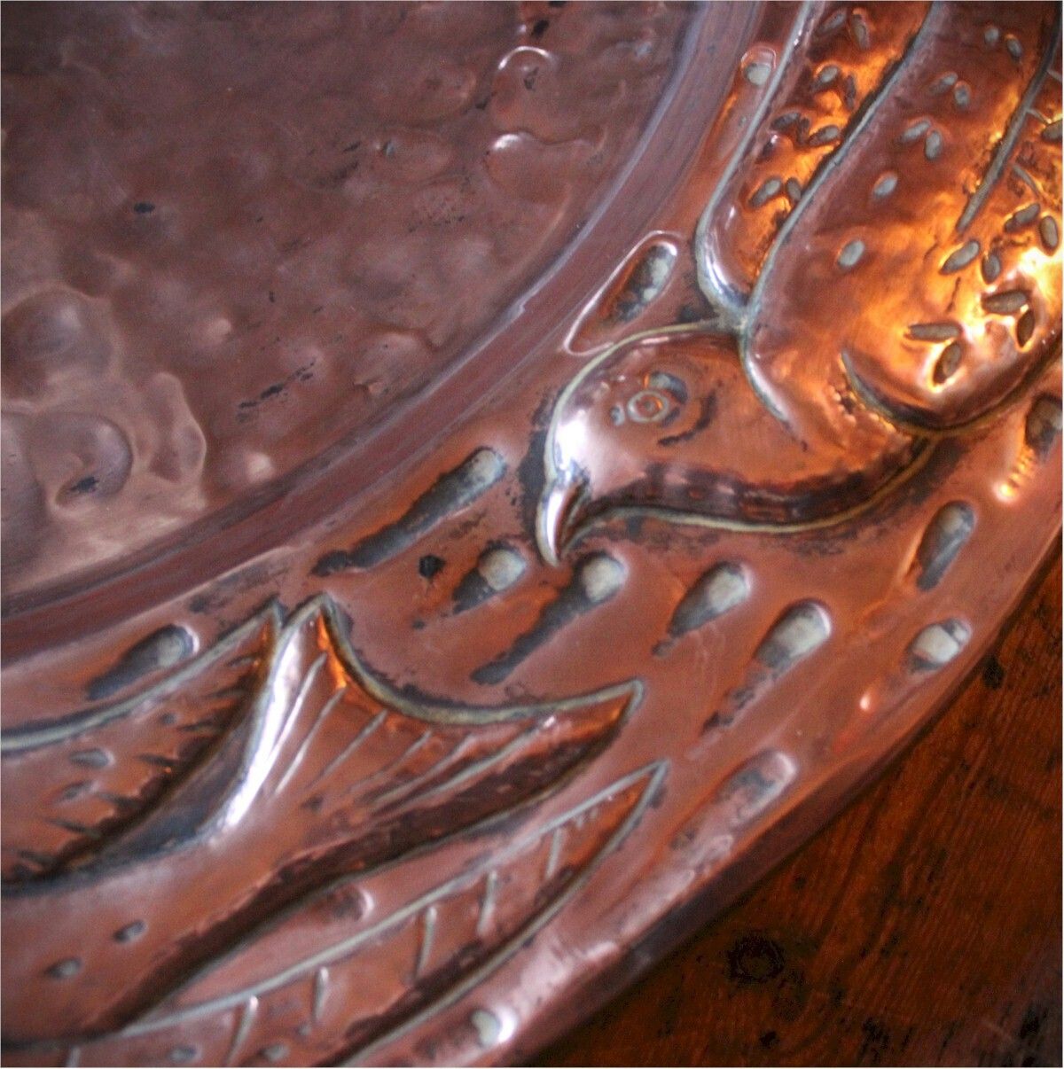 Liberty Arts And Crafts Copper Charger With Birds photo Home Decor