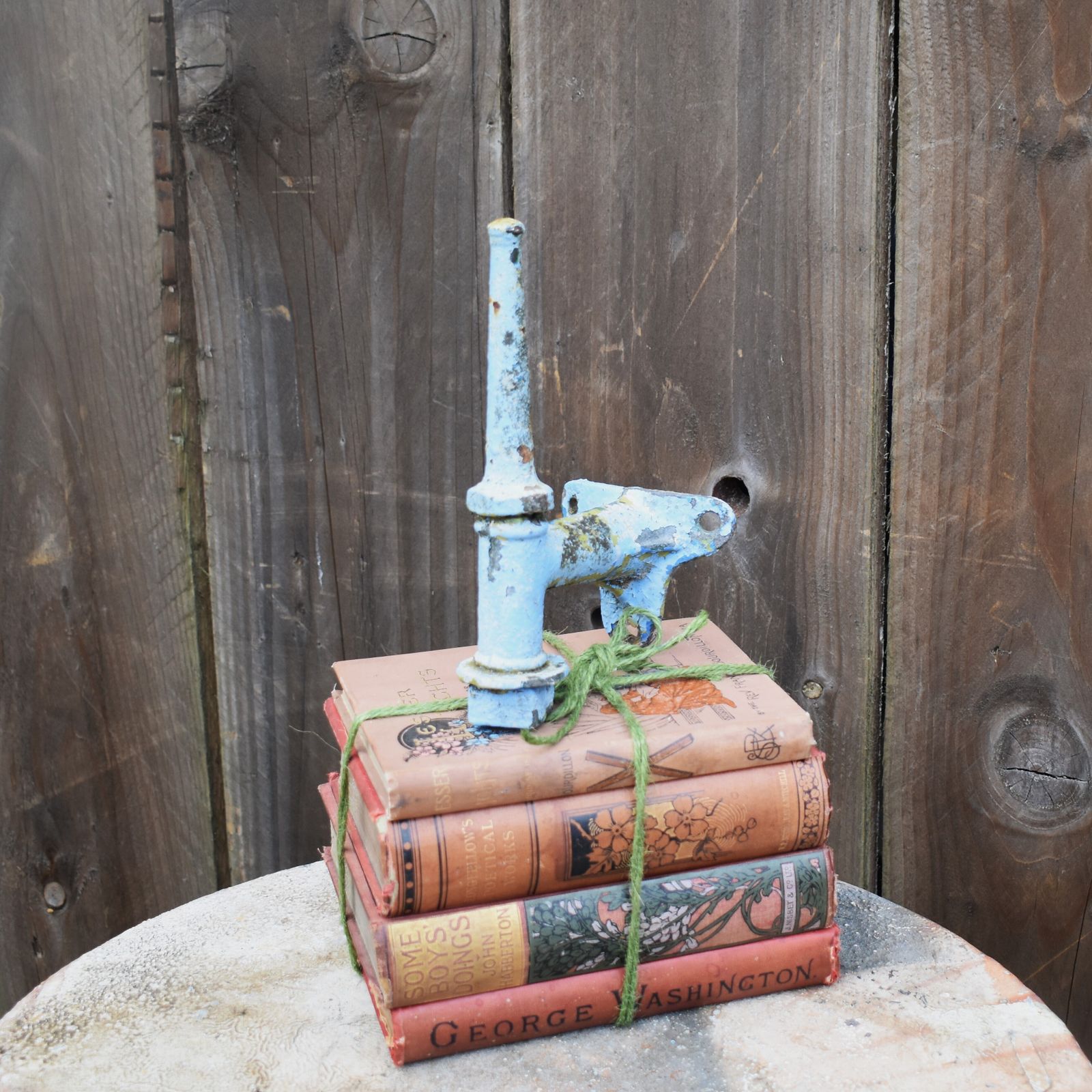 Antique Salvaged Cast Iron Painted Wall Lightning Rod Garden Weathervane photo furniture
