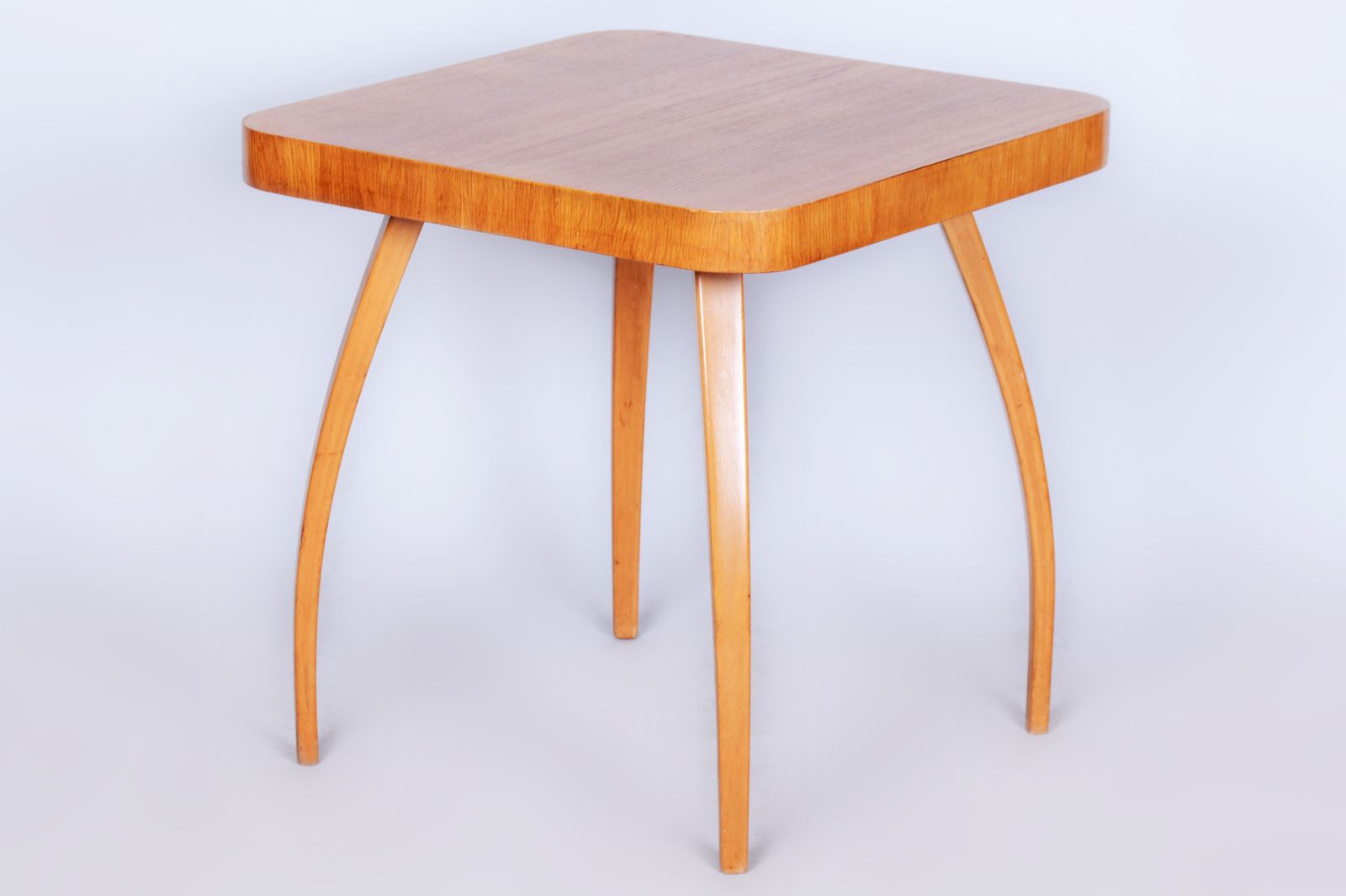 Restored Art Deco "Pavouk" Table, By J, Halabala, Up Závody, Oak, Czech, 1940s