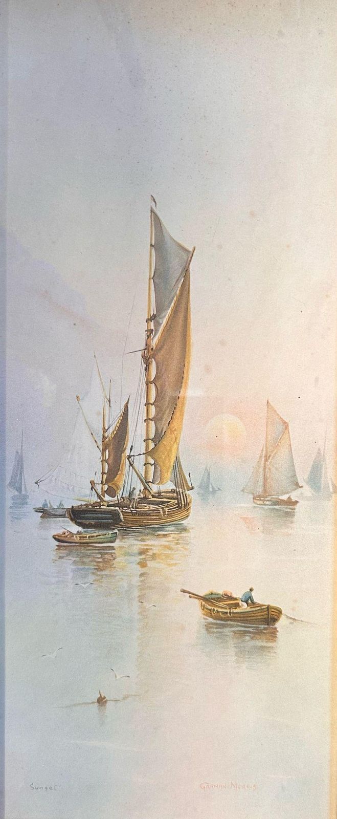 Early C20th Watercolour Print, "Sunset", By Garman Morris photo 245.0