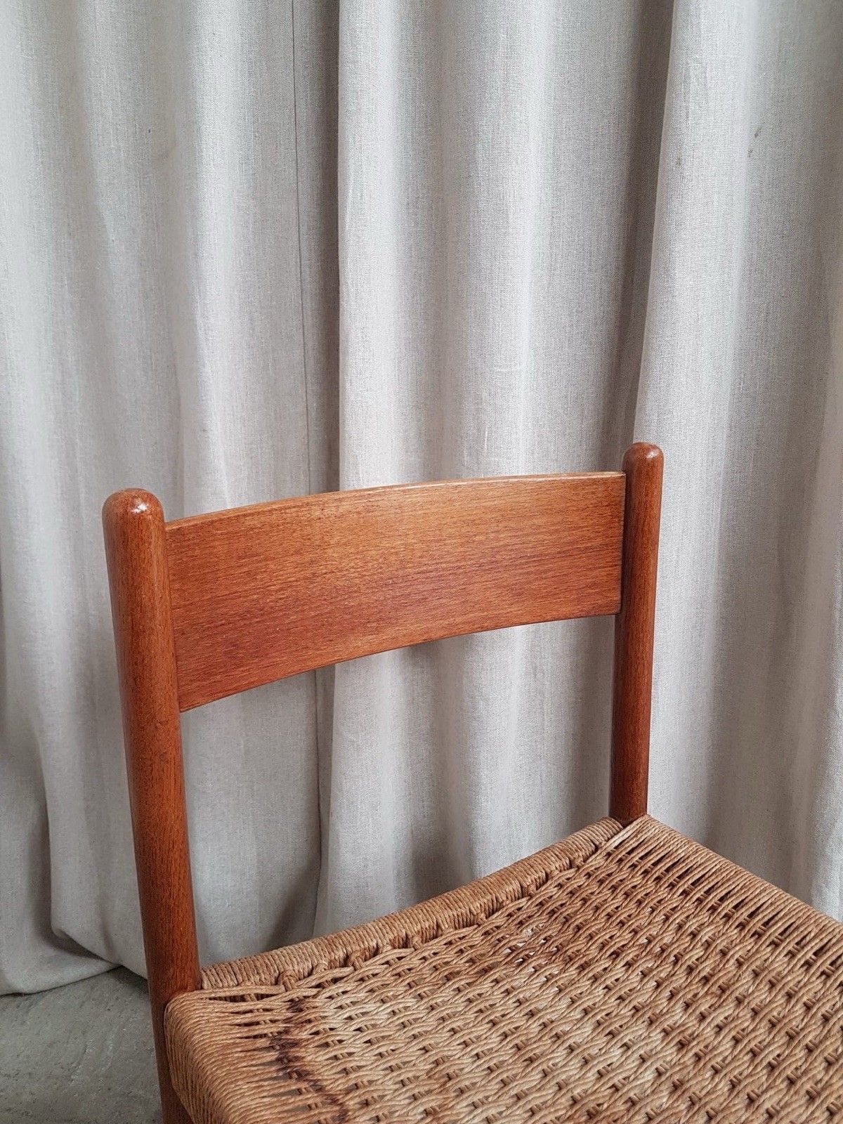 photo buy Vtg Mid Century Danish Papercord Dining Side Desk Chair Scandi Retro R803