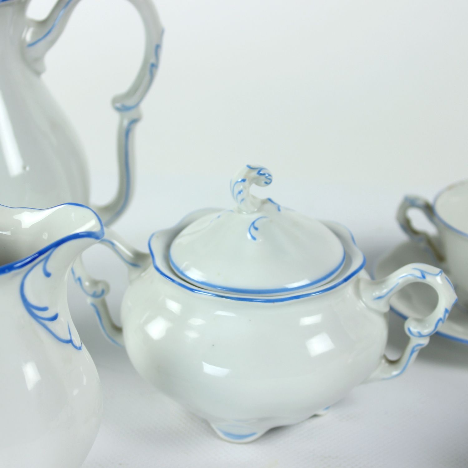 Tea / Coffee Porcelain Set By Pirkenhammer Brezova, 1950s photo vintage