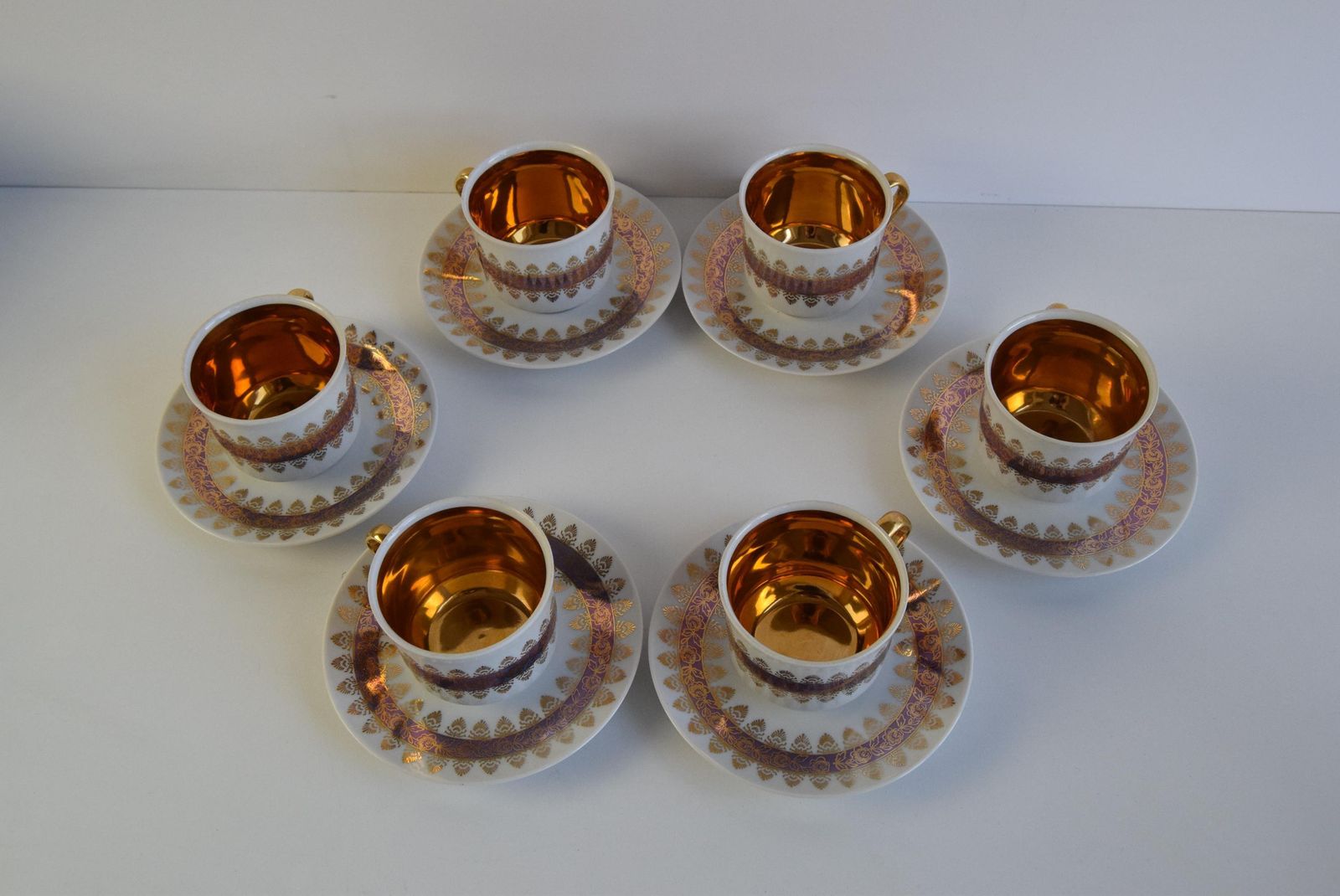 Set Of Six Cups And Saucers By Epiag 1950 photo for sale