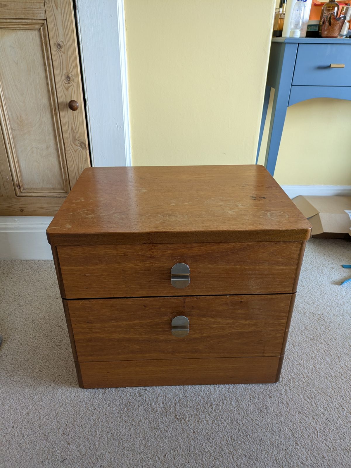 Furniture Pair Of 1960s Stag Teak Nightstands photo