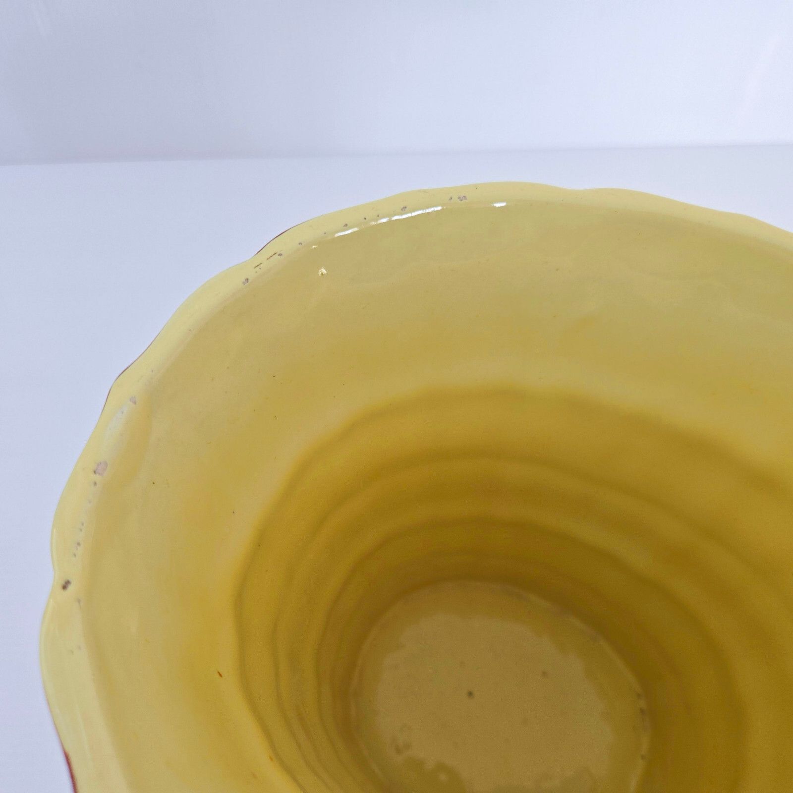Vintage 1950 Ceramic Vase Yellow Red Green 50s Rockabilly Zazou Retro 1950s photo 100.0
