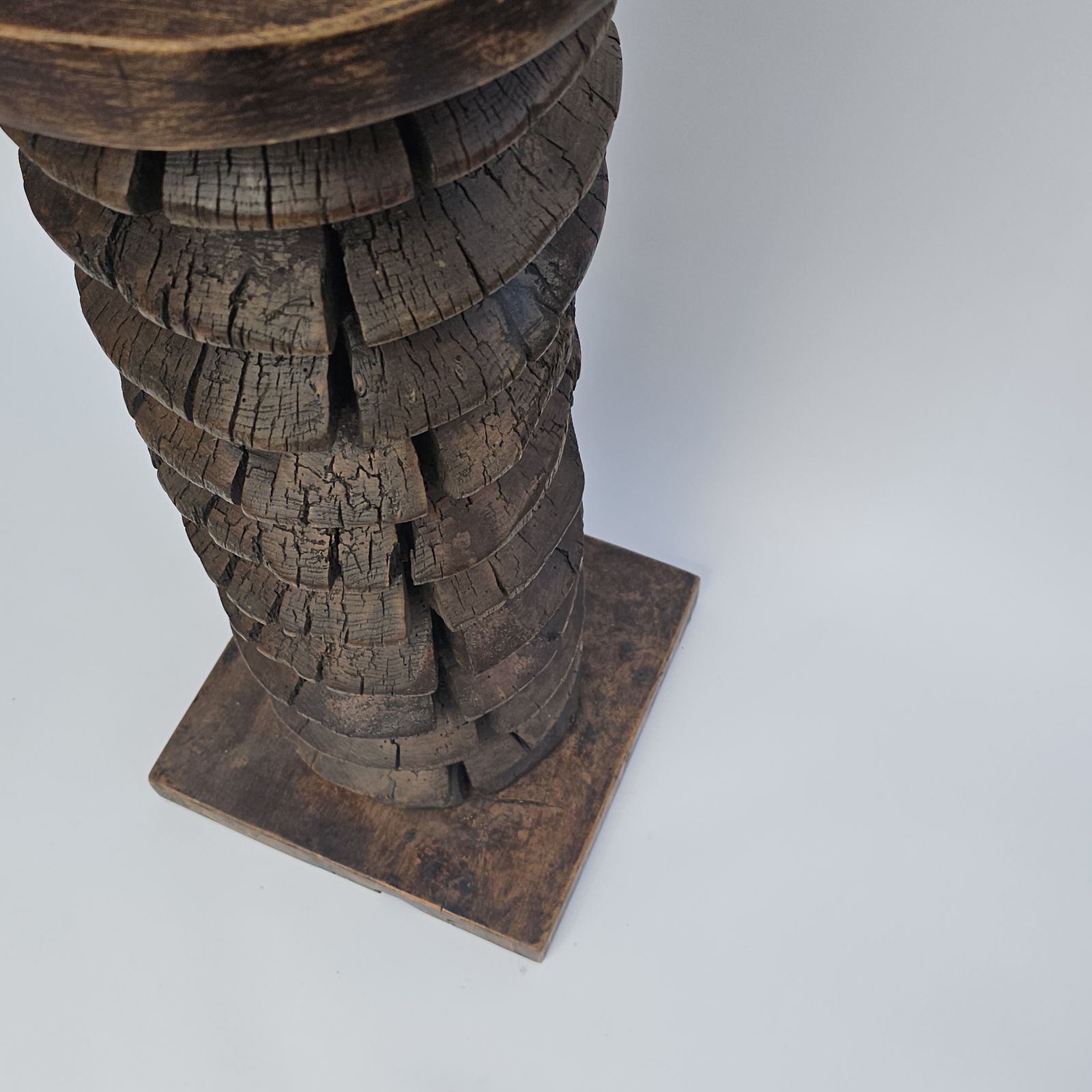 Vintage Large French Wine Press Corkscrew Pedestal Stand Plant Stand Jardiniere photo furniture