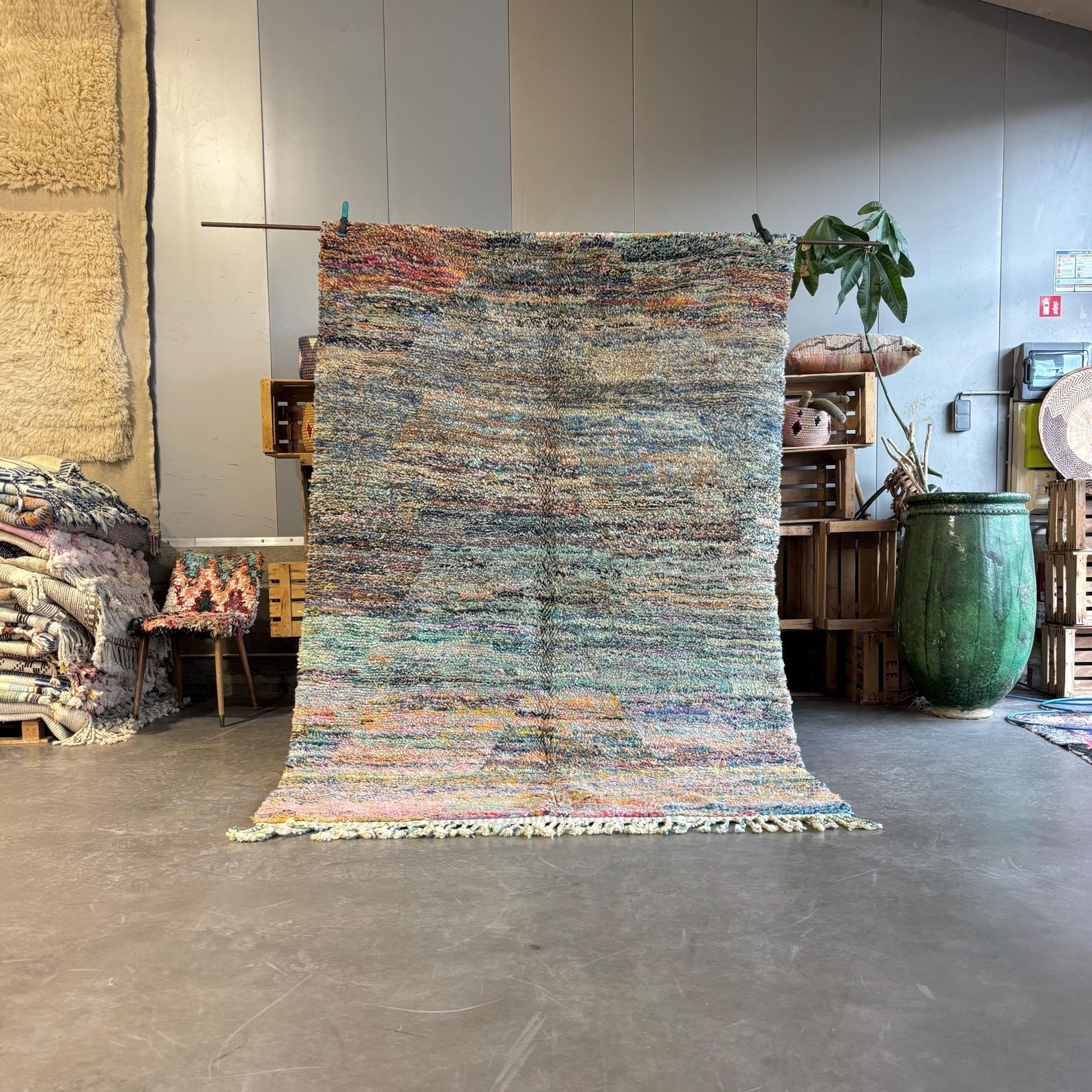 Colorful Moroccan Berber Wool Rug 170x270 Cm,Modern Handmade Wool Rug,Beni Ourain Rug, Moroccan Berber Rug ,Tribal Abstract Rug,