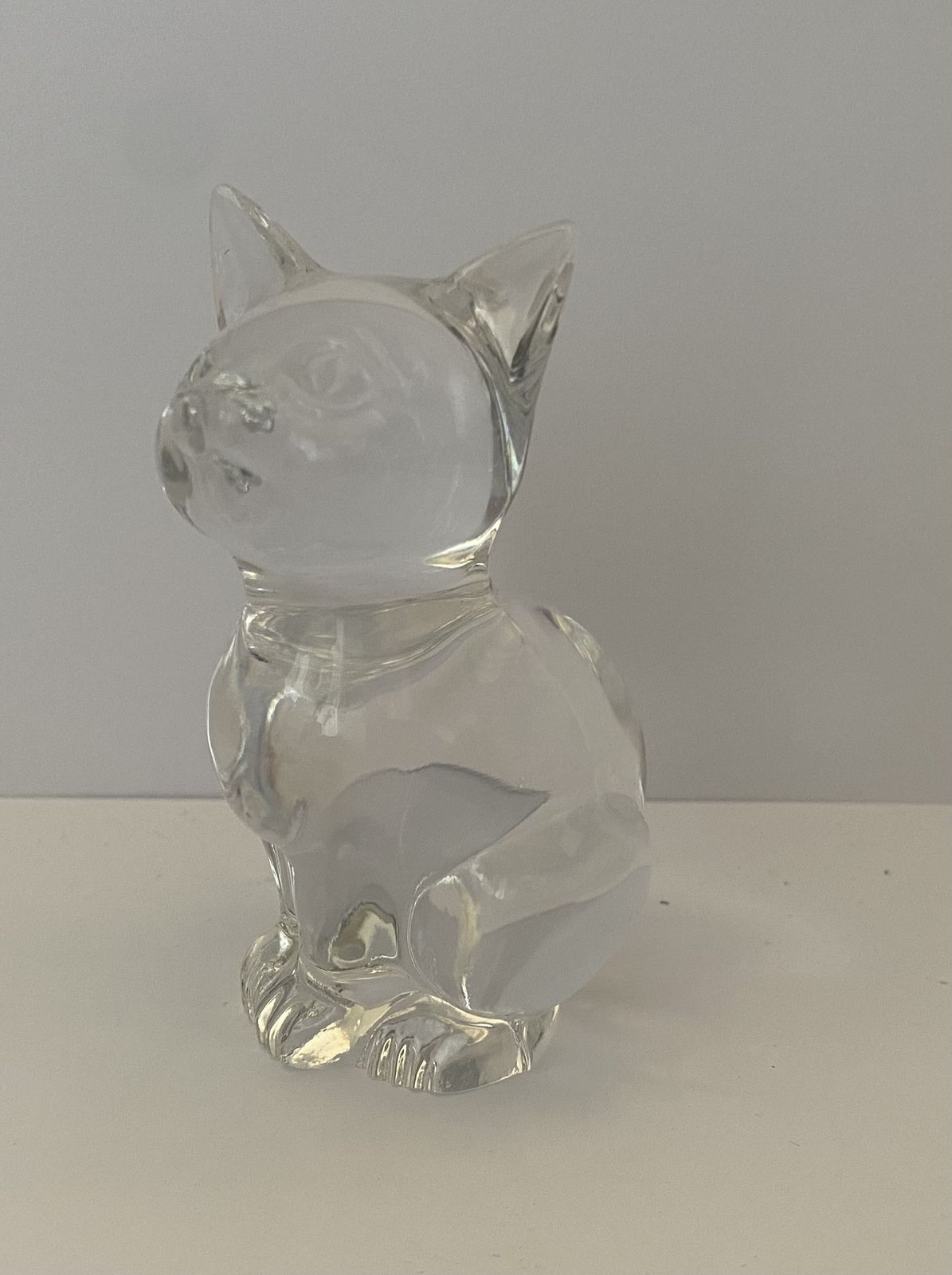 Original, Daum France, Handmade Studio Crystal Cat Figuring, Signed photo vinterior