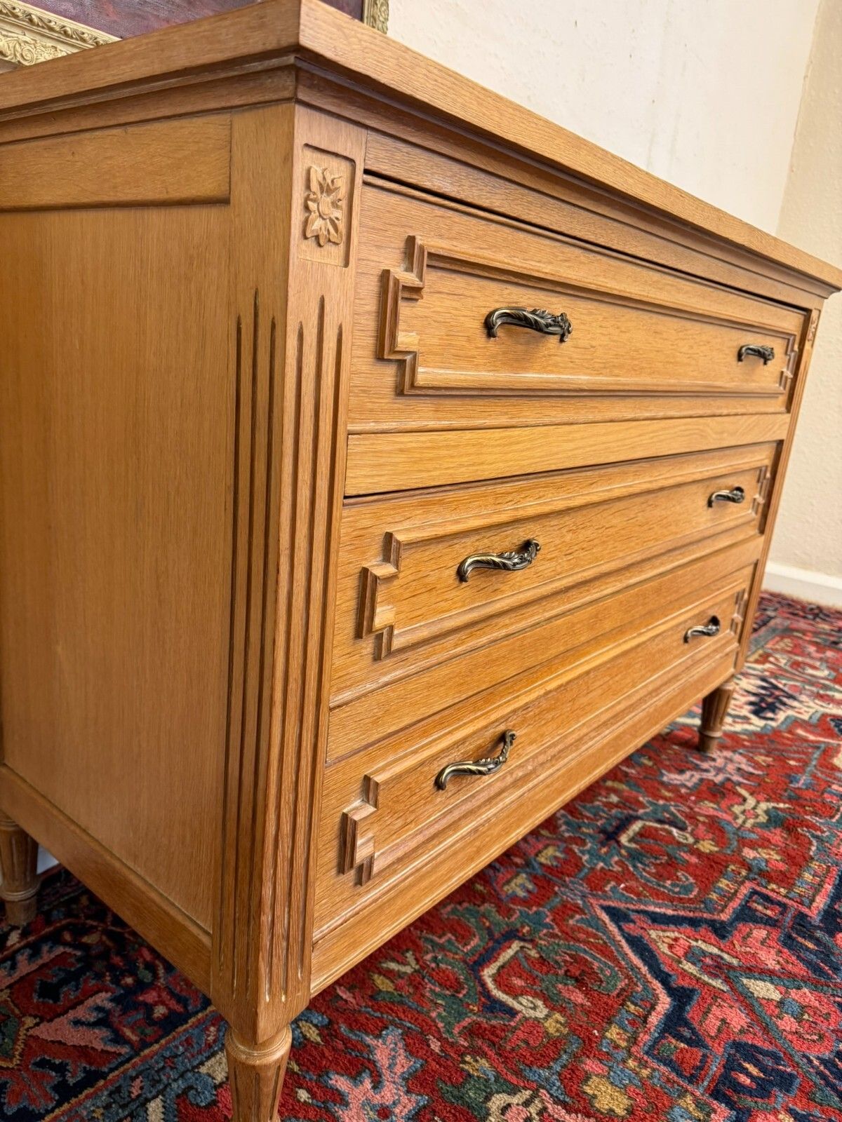 Fabulous French Empire Oak Commode/Chest Of Drawers Circa 1950 photo vintage