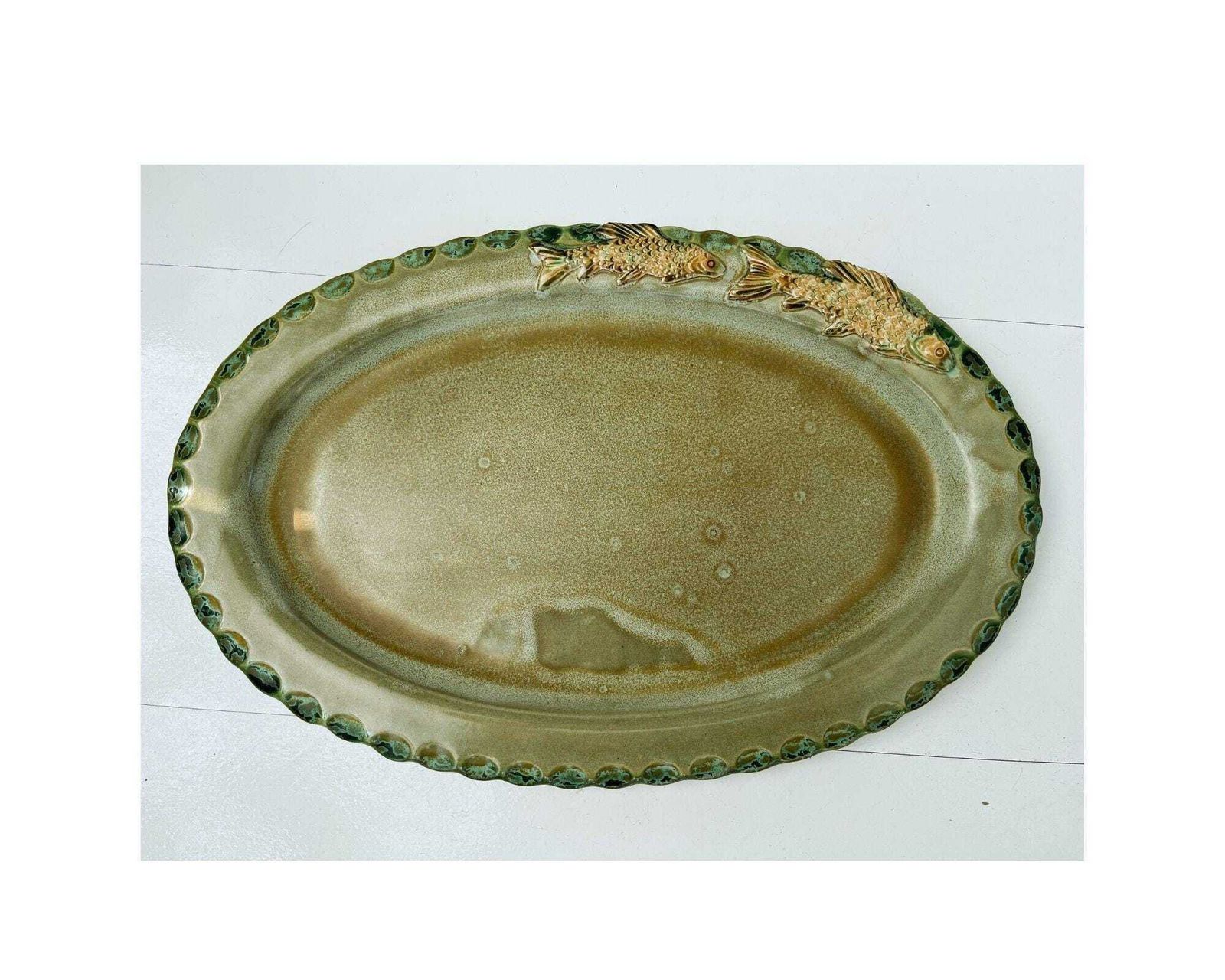 Keramisch Visservies | 20 Delig | Groen Xl | Spanje, Handgemaakt photo buy