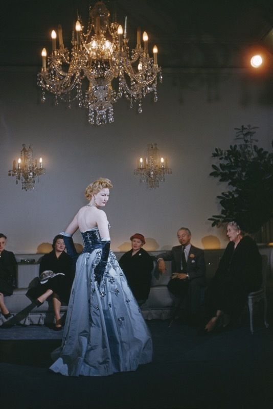 Slim Aarons 'Fashion At Hartnell’s' Framed White