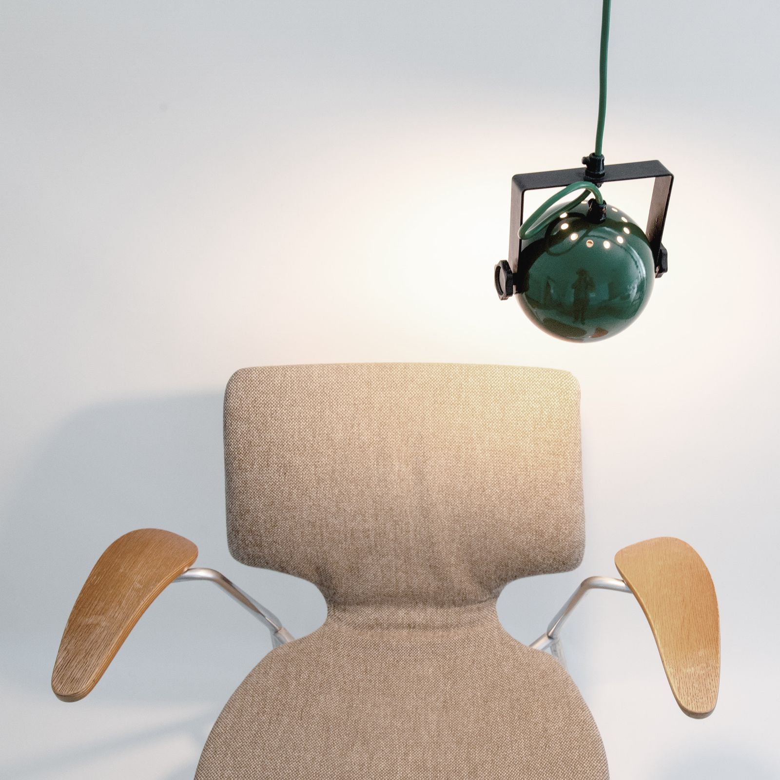 Green Space Age Hanging Ball Lamp By Abo Randers Of Denmark, 1970s photo Lighting