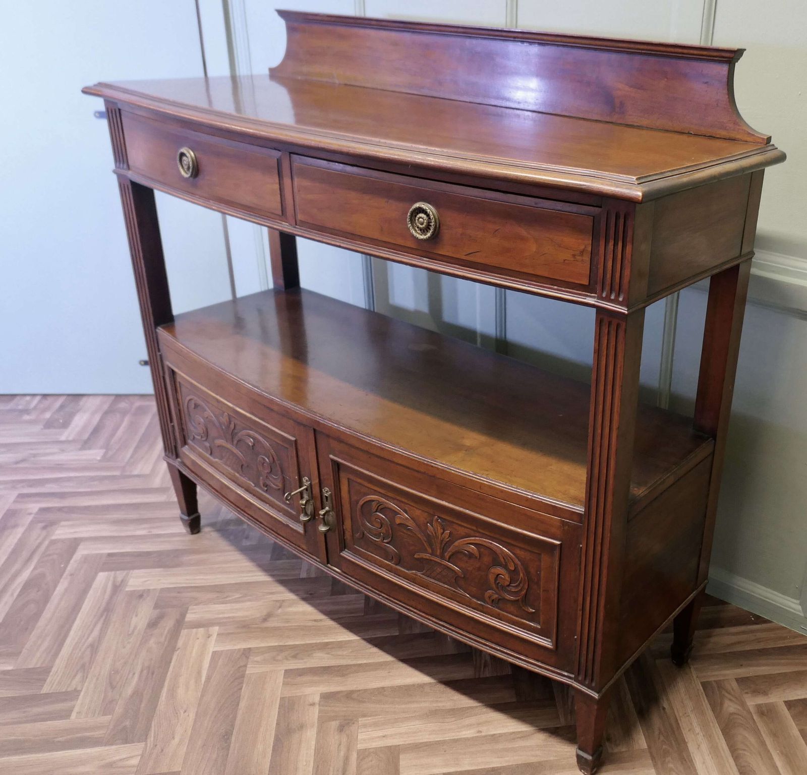 Carved Art Nouveau Walnut Side Board Or Buffet photo 900.0