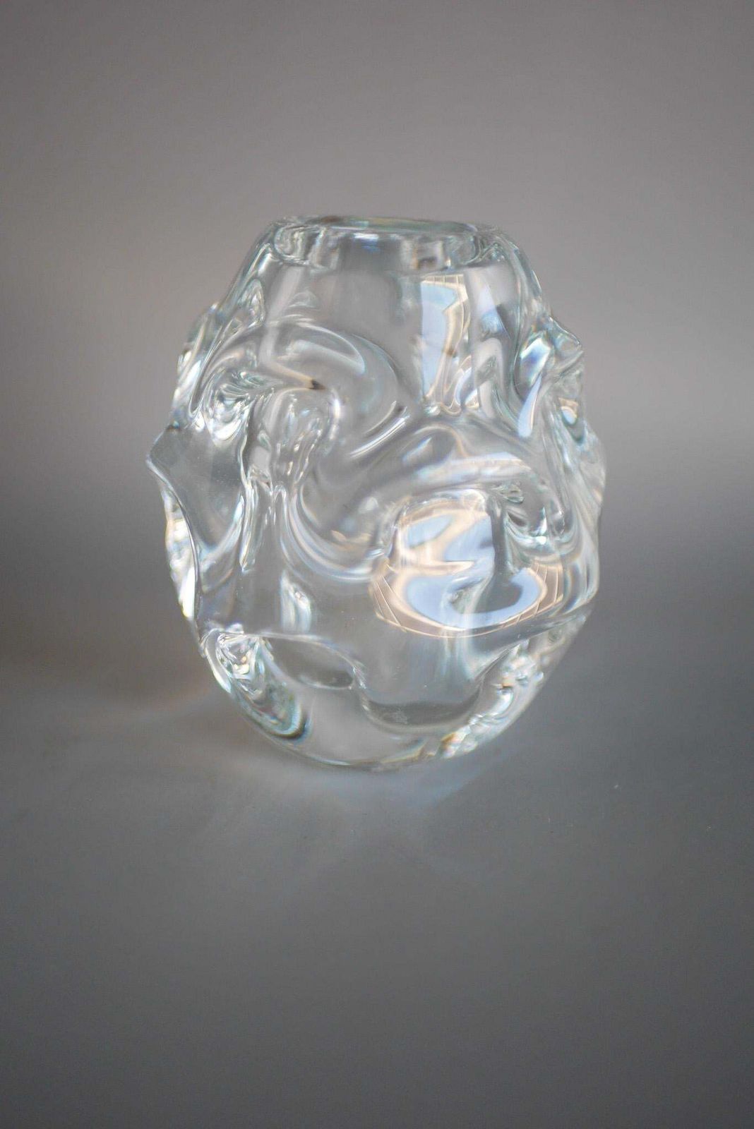 A Small Clear Crystal Glass Vase By Börne Augustsson For åseda, Sweden photo vintage