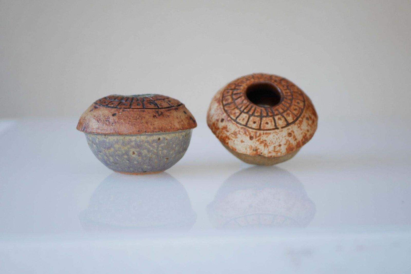 Brutalist Studio Pottery Vases Or Pots By Bernard Rooke, 1960s, Set Of 2 photo 221.0