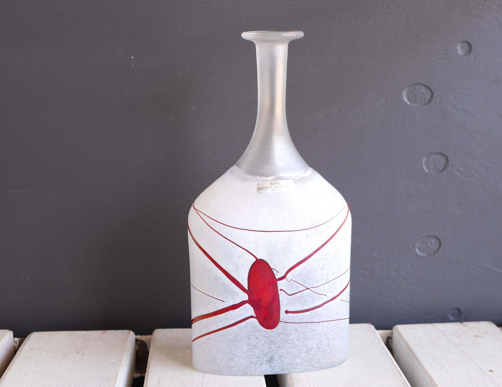 Glass Art Vase From "Artist Collection" By Vallien, Kosta, Sweden photo for sale