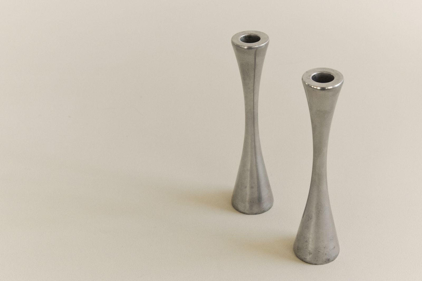 Vintage Pair Of Chrome Candleholders photo 50.0