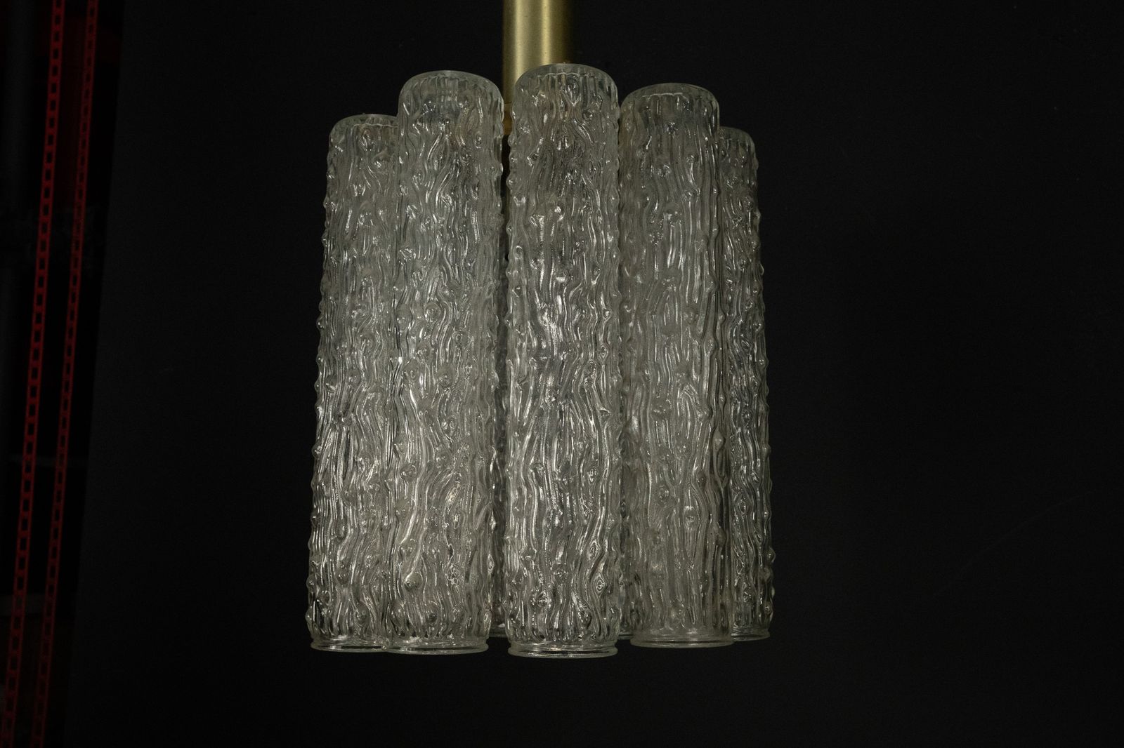 1950.0 Pair Of Murano Glass And Brass Chandeliers In The Style Of Toni Zuccheri. Italy 1970s photo