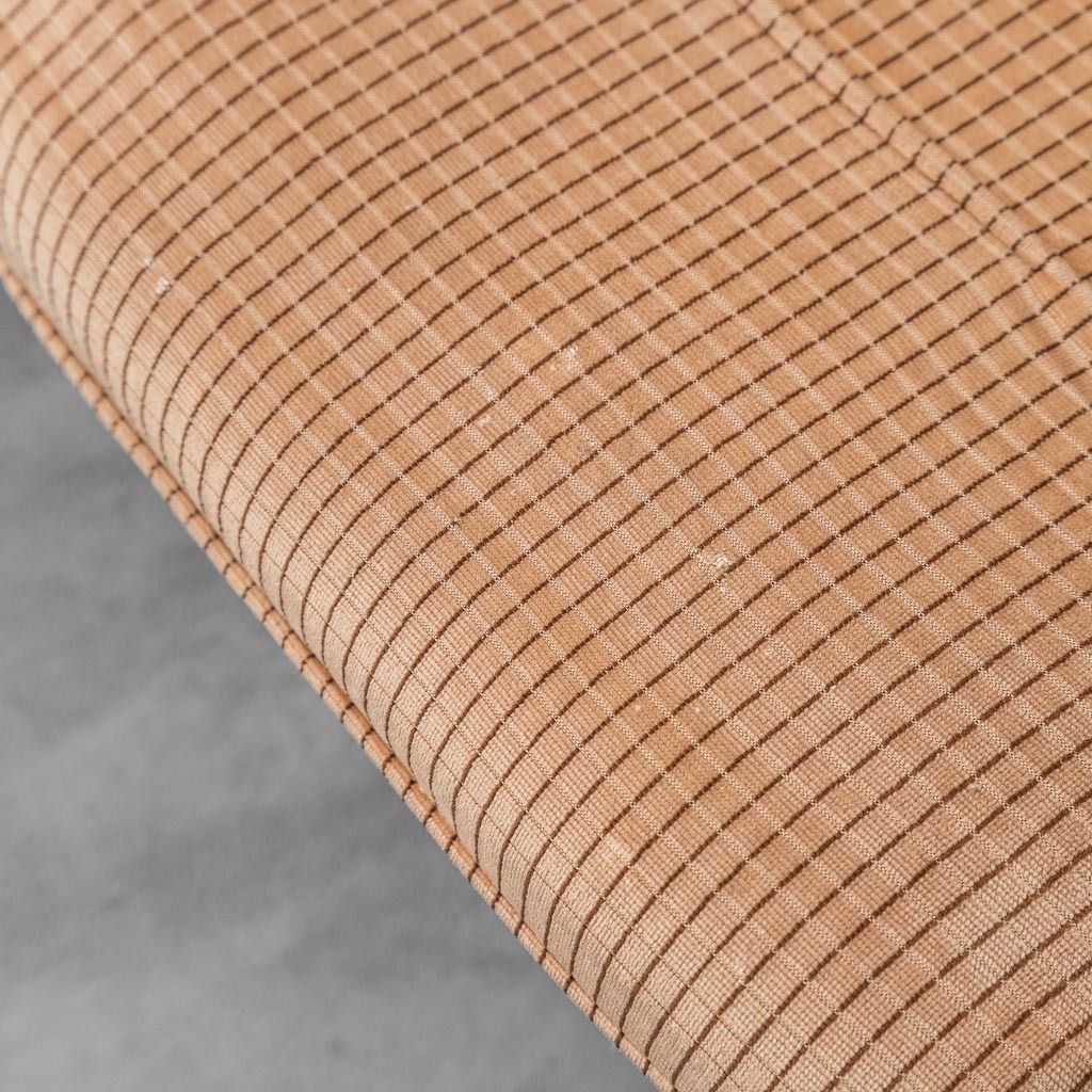 photo furniture Set Of 3 Modular Armchairs In Beige Checked Fabric From The 70s, Vintage Modernism