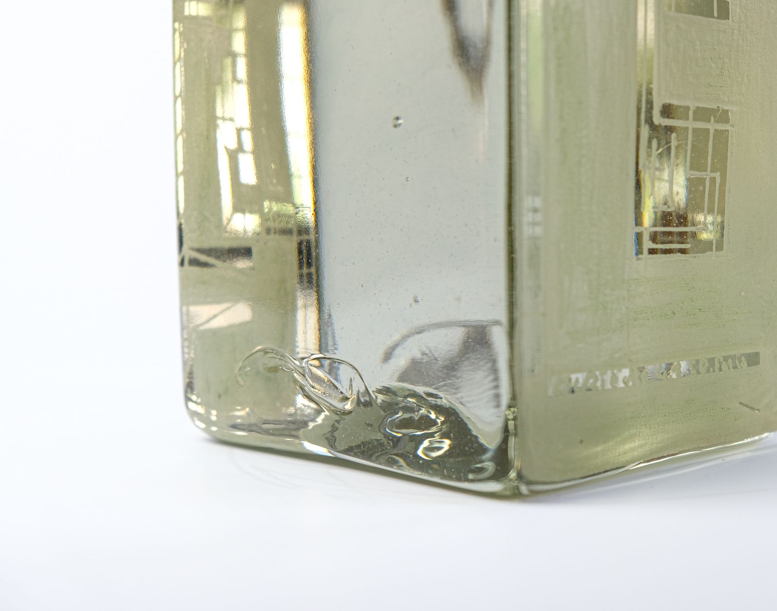 1200.0 Rare French Signed & Dated Cubist Glass Table Lamp By Anatole Riecke, 1950 photo