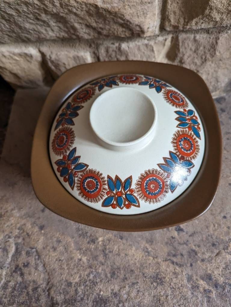Norwegian Figgjo Flint Astrid Flameware Ceramic Large Casserole Dish Pot 1960s Mid Century Modern photo 60.0