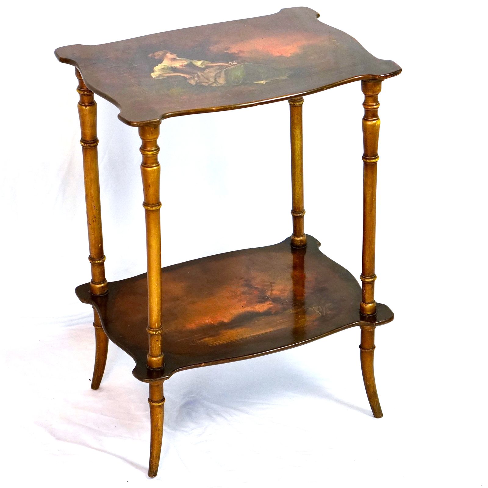 Continental Painted Two Tier étagère Side Table
